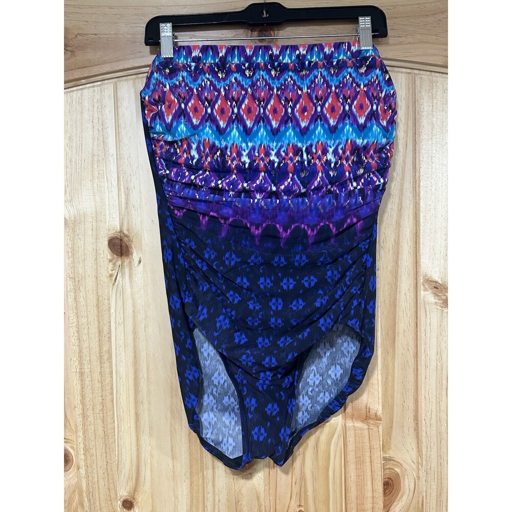 Miraclesuit Bella Alba Escape One Piece Size 14 Blue Purple Size 14 Tummy Contro